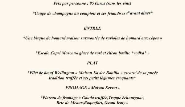Dîner 31 décembre - Bar Lasuite257